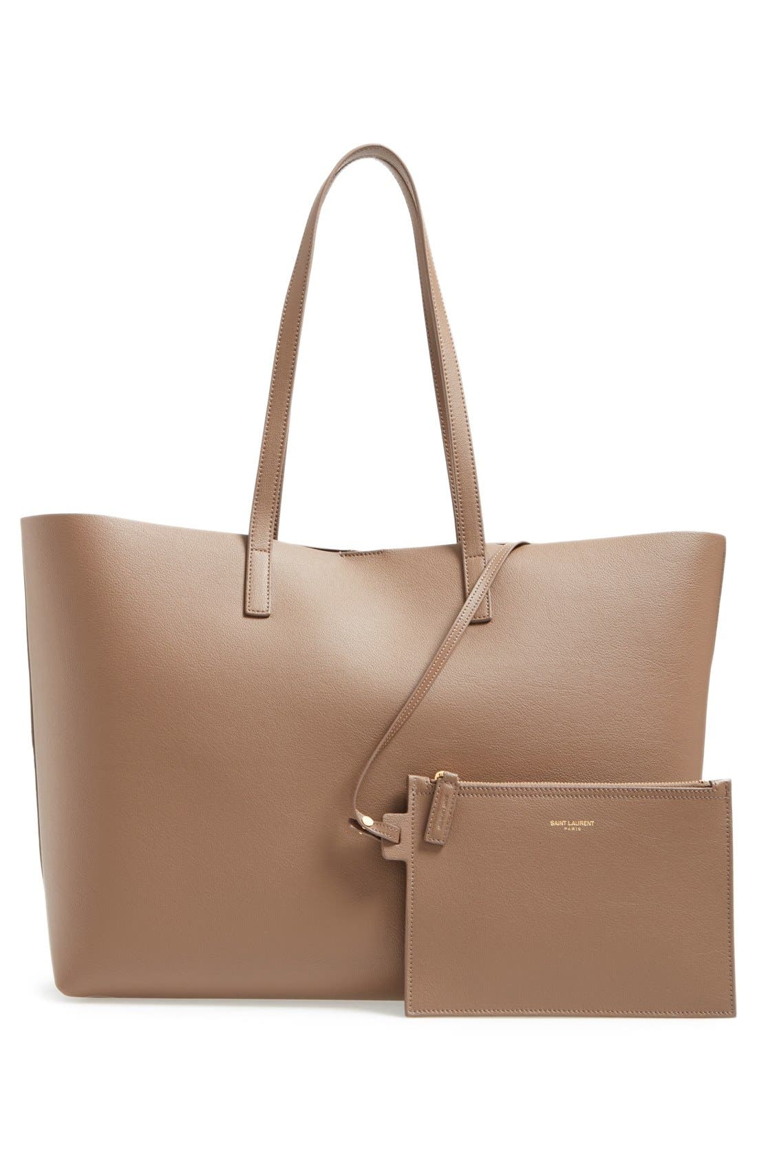 Shopping Leather Tote, Alternate, color, TAUPE