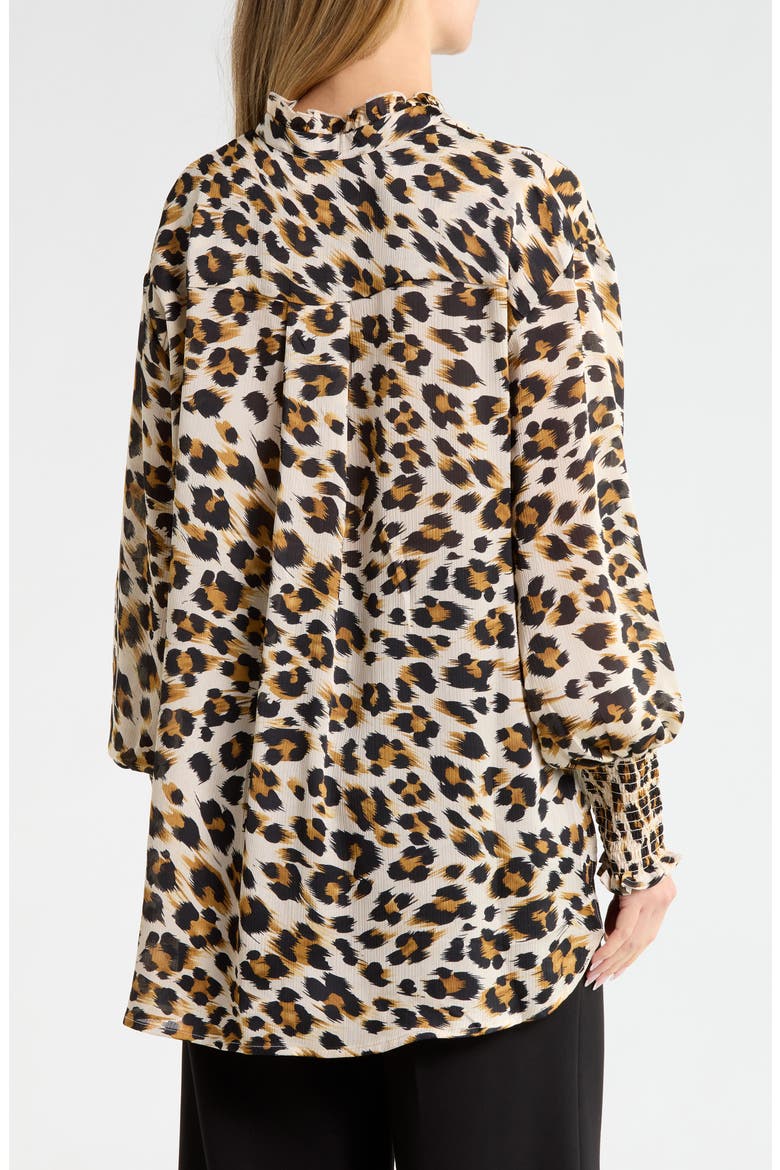 Animal Printed Long Sleeve Top, Alternate, color, BEIGE