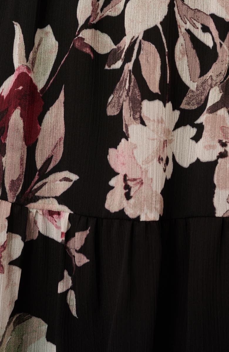 Adrianna Papell Floral Chiffon Dress, Alternate, color, Black Multi