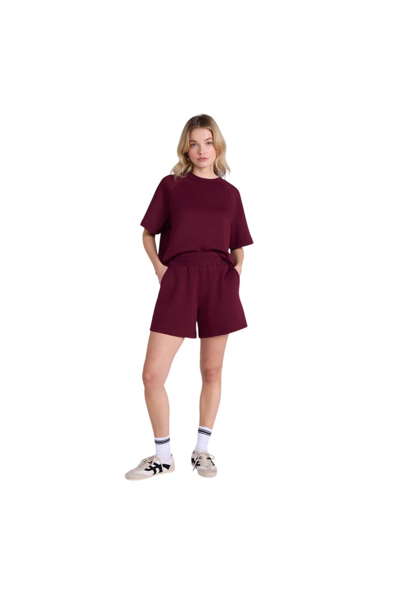 Cora Travel Shorts, Alternate, color, Burgundy
