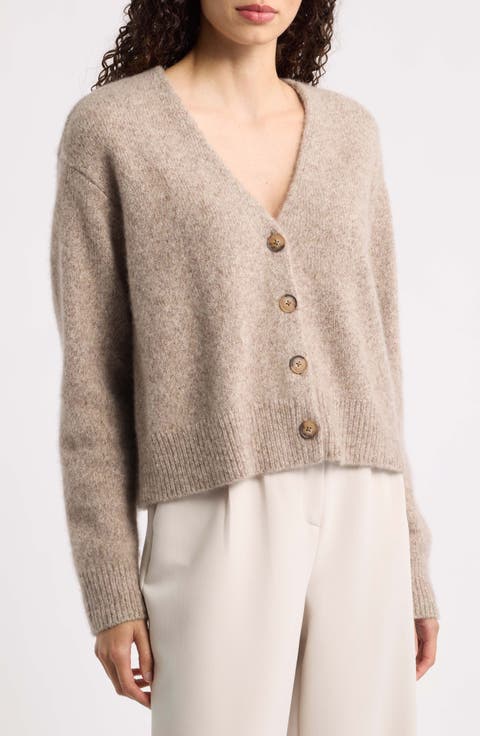 Cropped Cashmere & Silk Cardigan