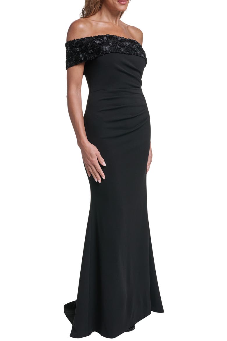 Off the Shoulder Gown, Alternate, color, BLACK