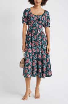Chelsea28 Floral Fit & Flare Midi Dress