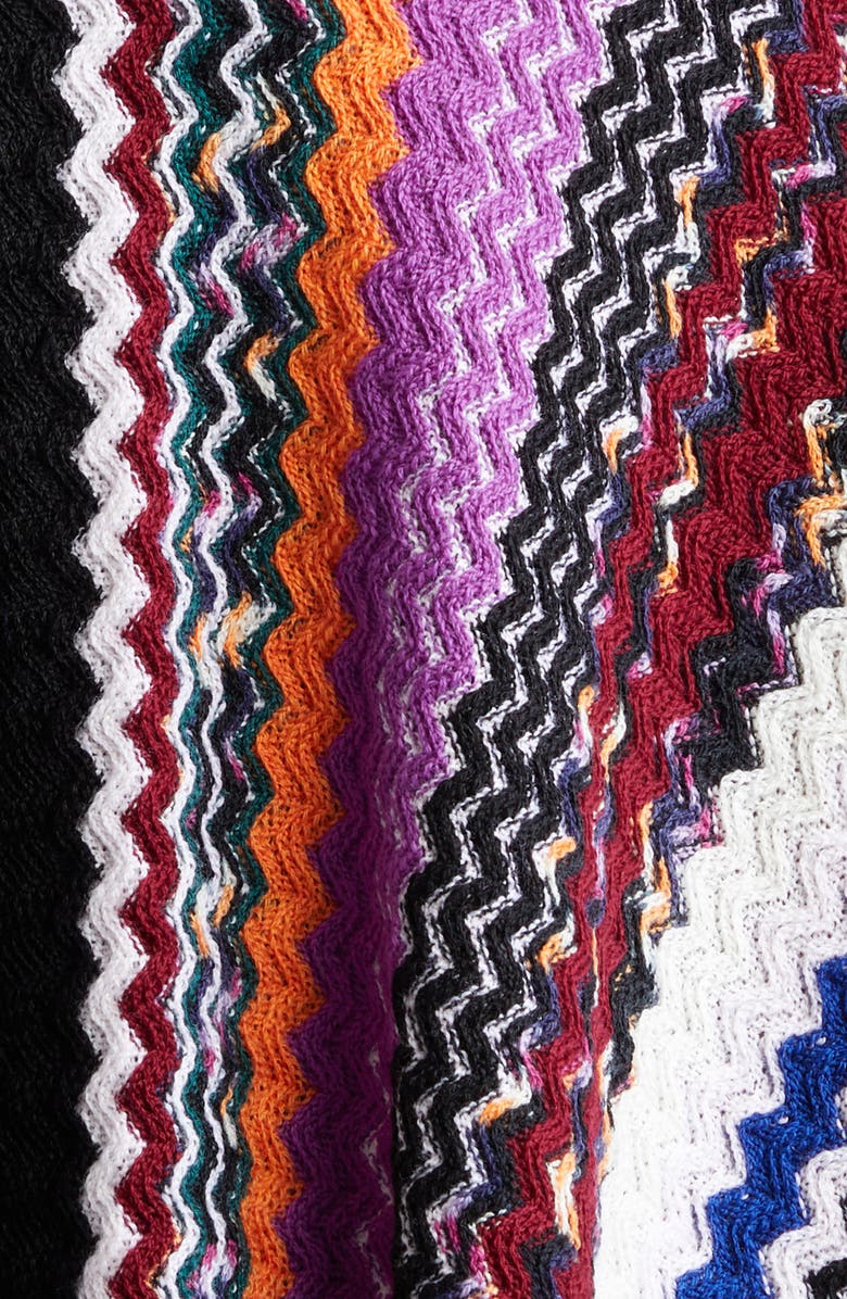 Missoni Chevron Stripe Wool Fringe Cape, Alternate, color, 