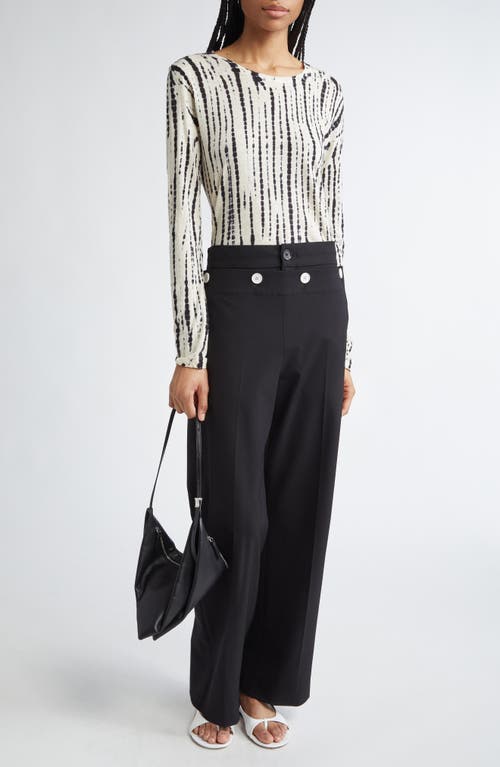 Shop Proenza Schouler Mia Tie Dye Long Sleeve Cotton Tissue T-shirt In Ecru Multi