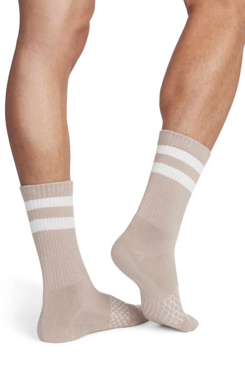 Bombas Vintage Stripes Crew Socks, Alternate, color, Natural