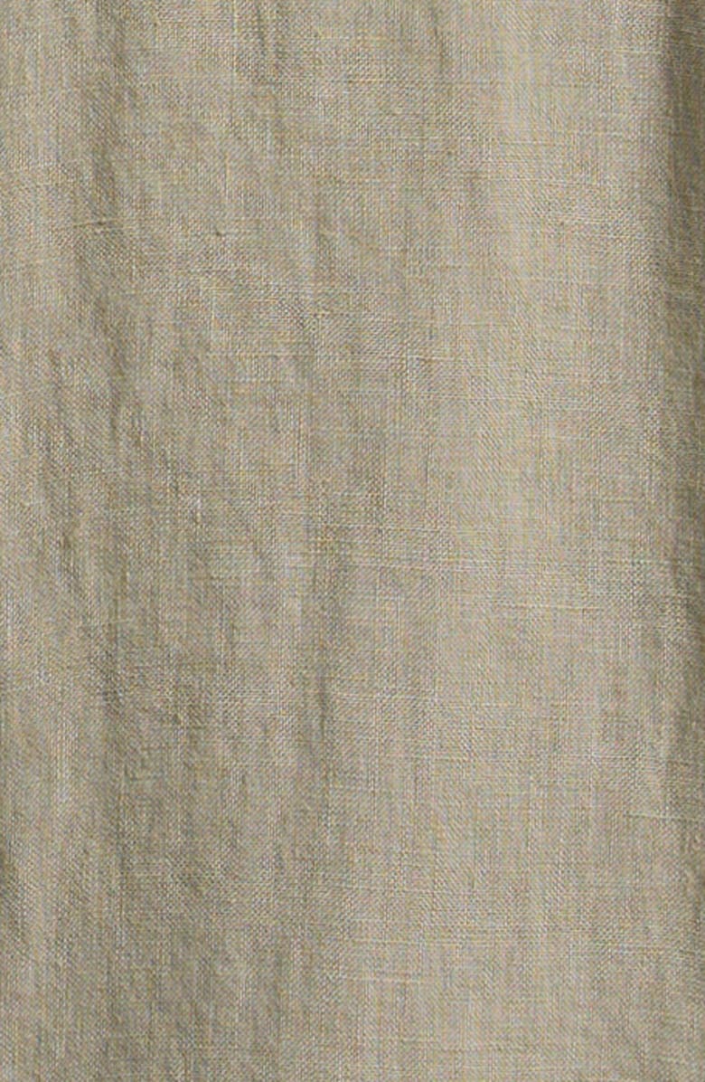Reiss Kids' Holiday Short Sleeve Linen Button-Up Shirt, Alternate, color, Thyme Green