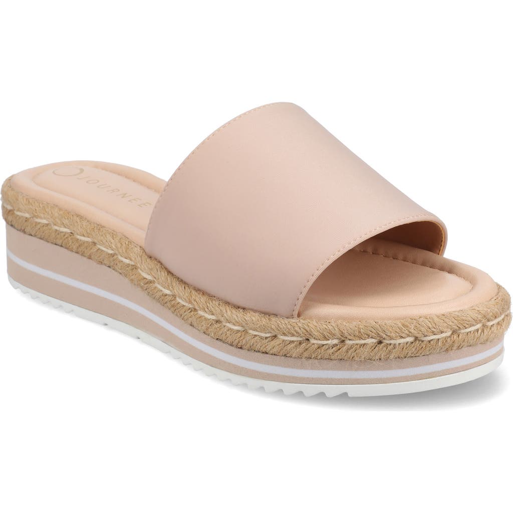 Shop Journee Collection Rosey Wedge Sandal In Blush