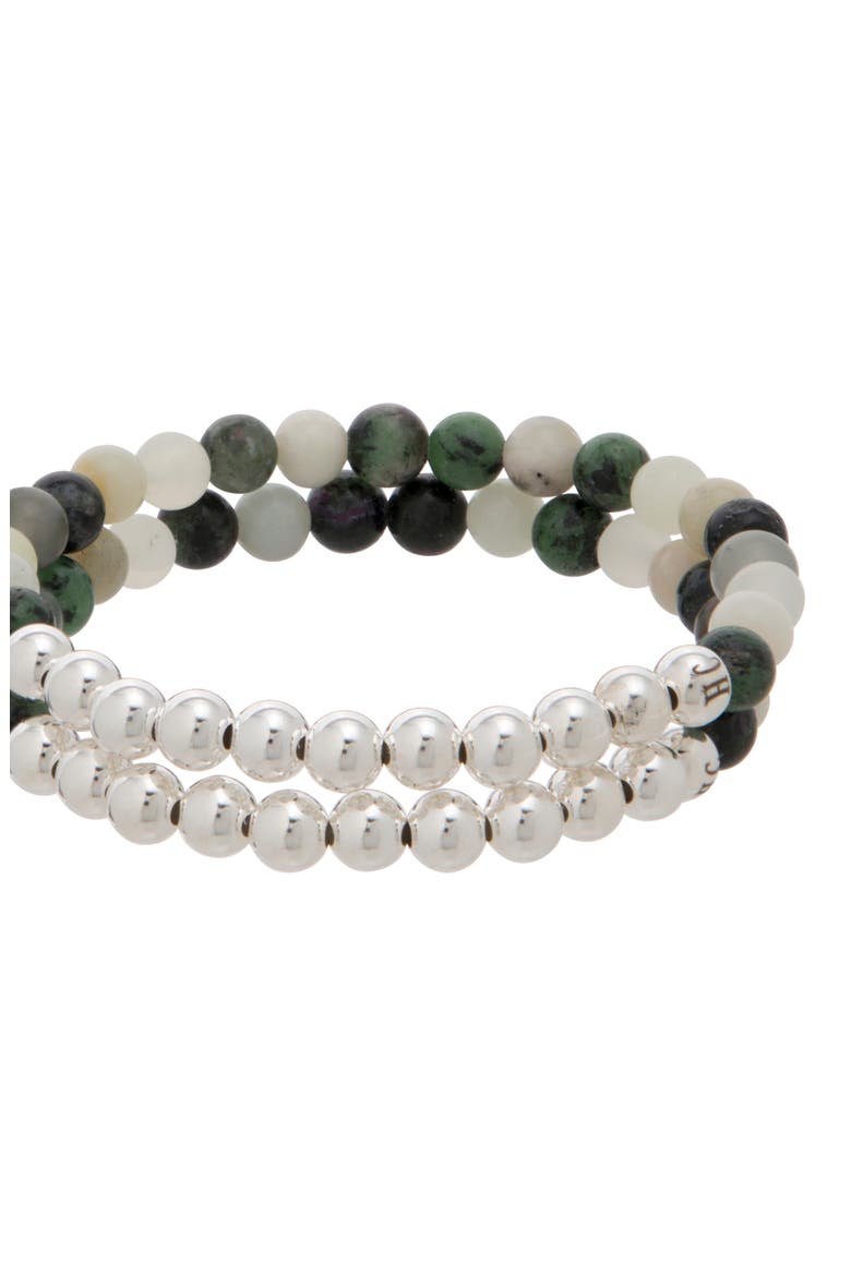 N6 Happiness/Ease Set of 2 Healer's Bracelets, Alternate, color, SILVER
