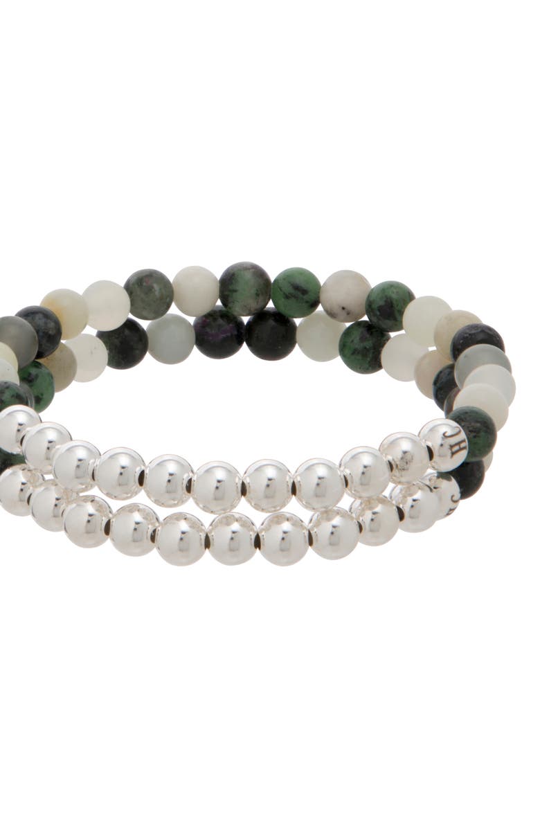 The Healer’s Collection N6 Happiness/Ease Set of 2 Healer's Bracelets, Alternate, color, Silver