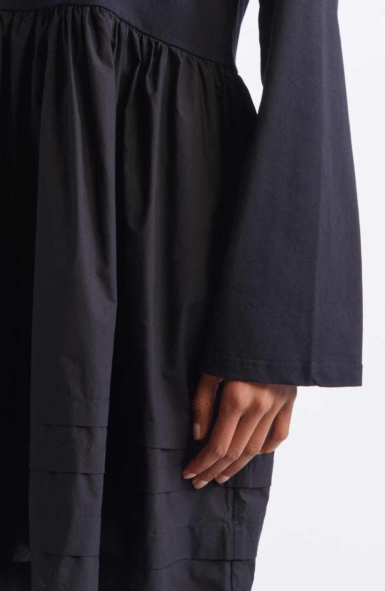 Cecilie Bahnsen Bradley Long Sleeve Mixed Media Dress, Alternate, color, Black