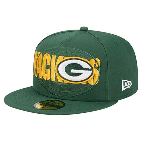 Men
s New Era  Green Green Bay Packers Overlap Wordmark 59FIFTY Fitted Hat