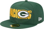 New Era Men's New Era  Green Green Bay Packers Overlap Wordmark 59FIFTY Fitted Hat