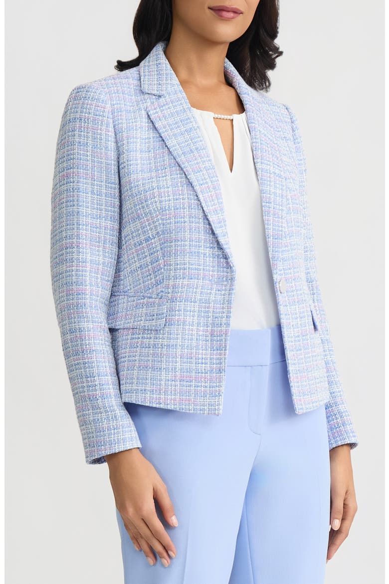 One-Button Tweed Jacket, Alternate, color, PARIS BLEU MULTI