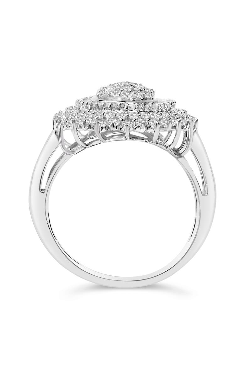 Sterling Silver 2.0 Cttw Diamond Oval Halo Cocktail Ring, Alternate, color, Silver