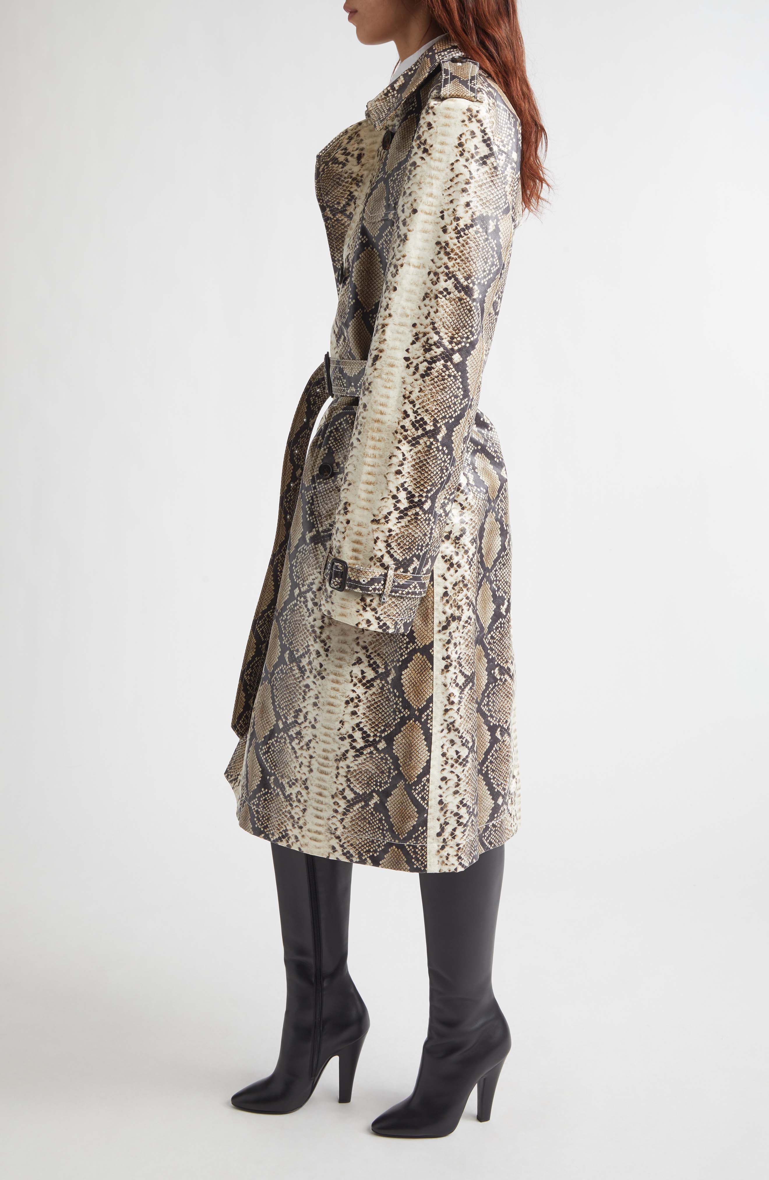 Foxfield Snakeskin Print Coated Trench Coat (Men) | Nordstrom