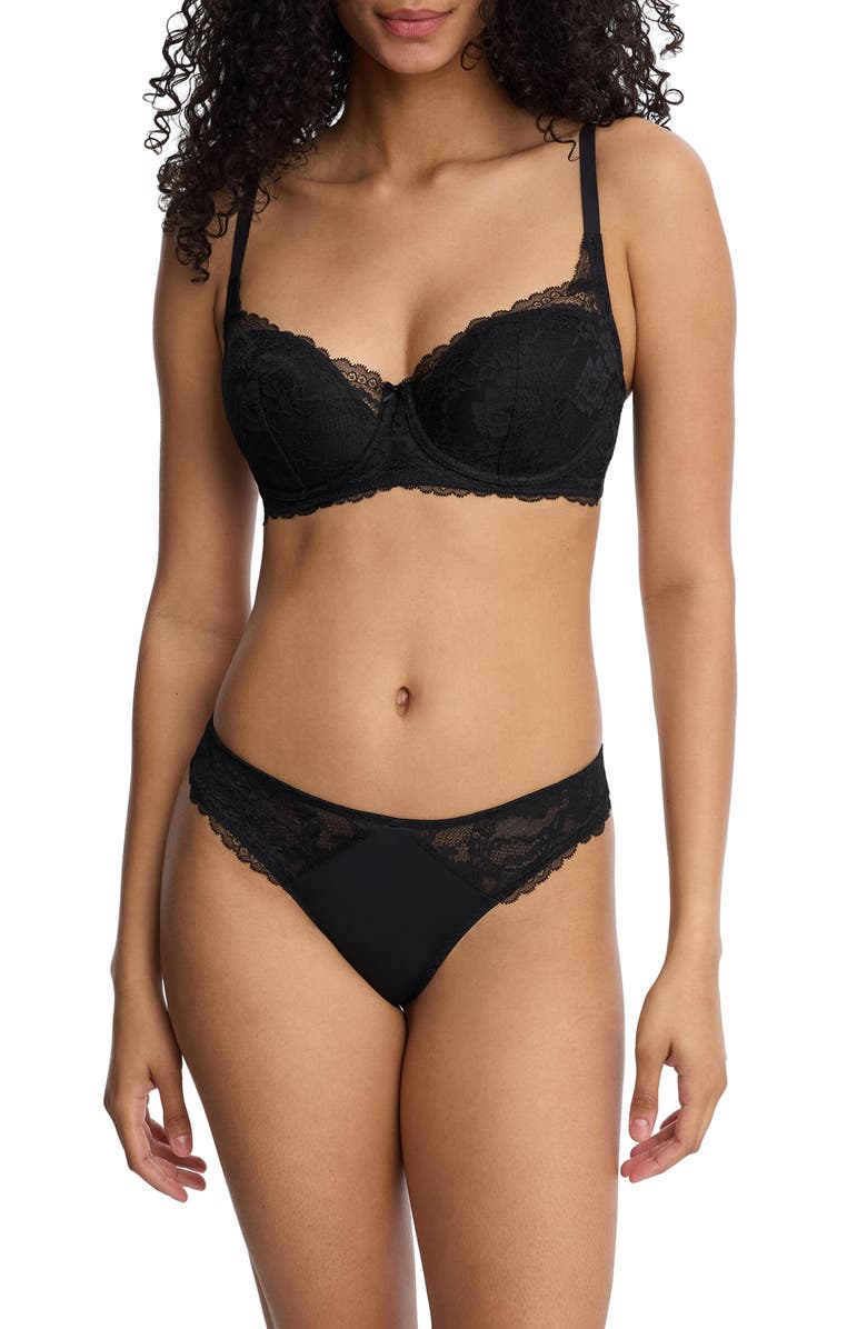 Skarlett Blue Minx Balconette Padded Underwire T-shirt Bra, Alternate, color, Black