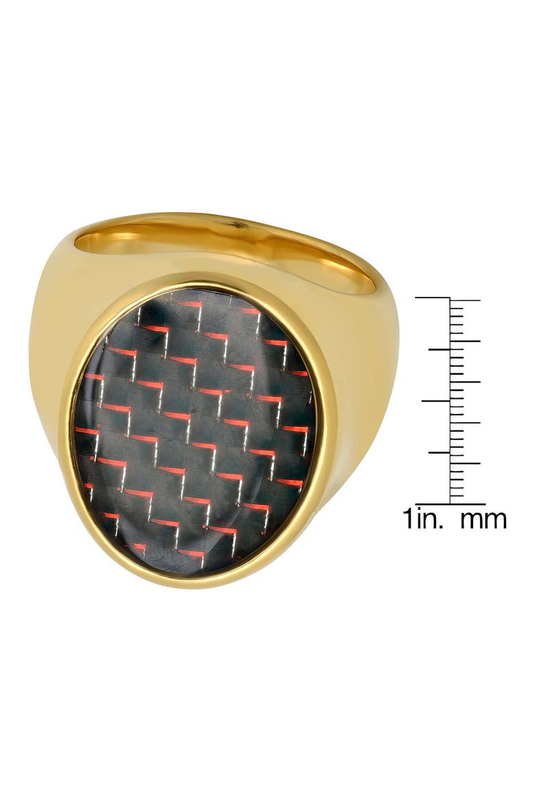 Men's 18K Gold Plated Stainless Steel Resin Signet Ring, Alternate, color, GOLD