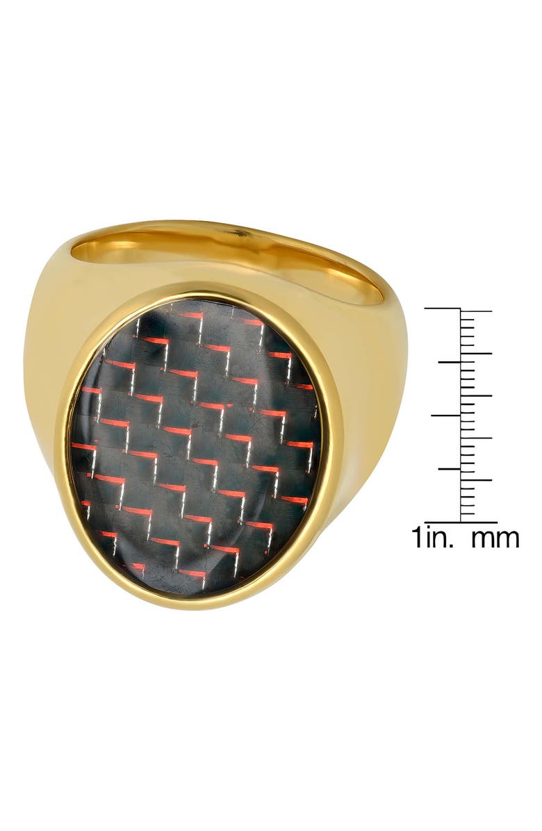 STEELTIME Men's 18K Gold Plated Stainless Steel Resin Signet Ring, Alternate, color, Gold