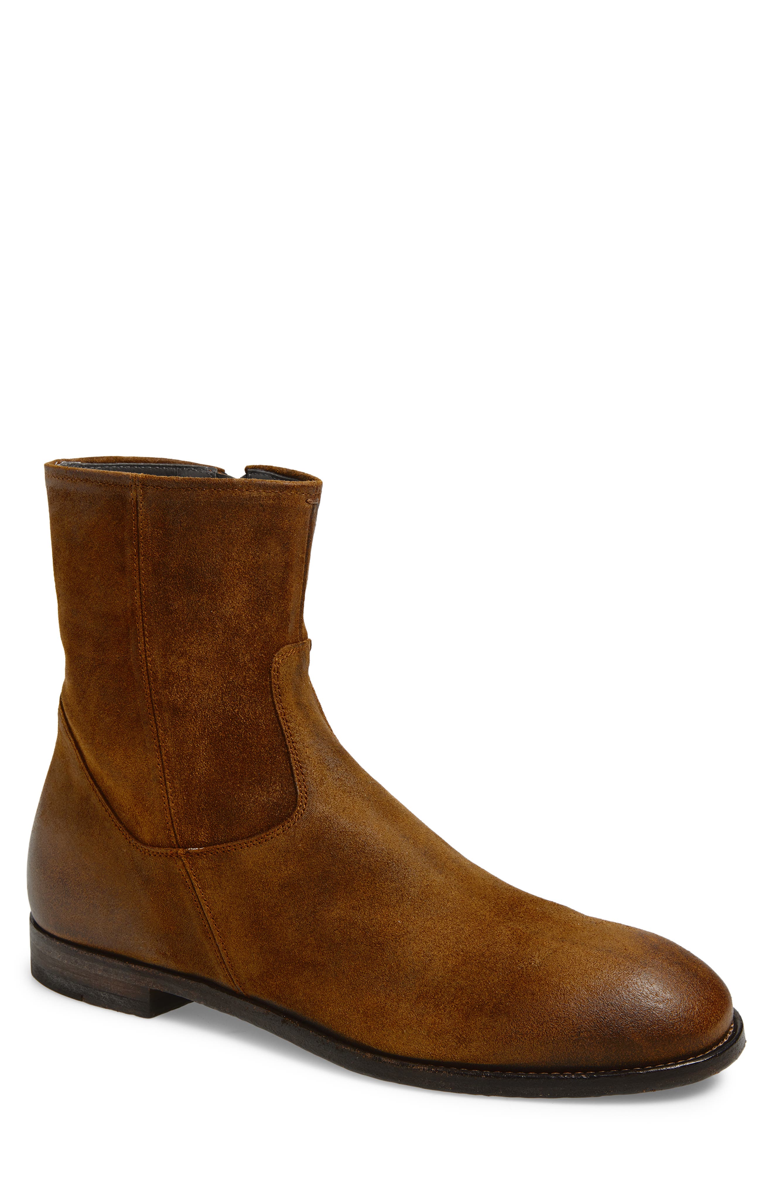 TO BOOT NEW YORK Nils Plain Toe Suede Zip Boot, Main, color, Hunter Sigaro
