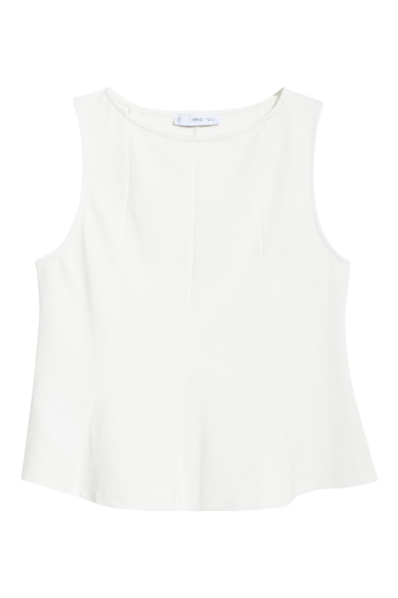 Bateau Neck Peplum Blouse, Main, color, WHITE