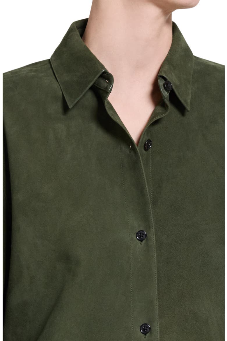 Classic Boxy Fit Suede Shirt Jacket, Alternate, color, IVY
