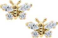 Mignonette Butterfly Birthstone Gold Earrings