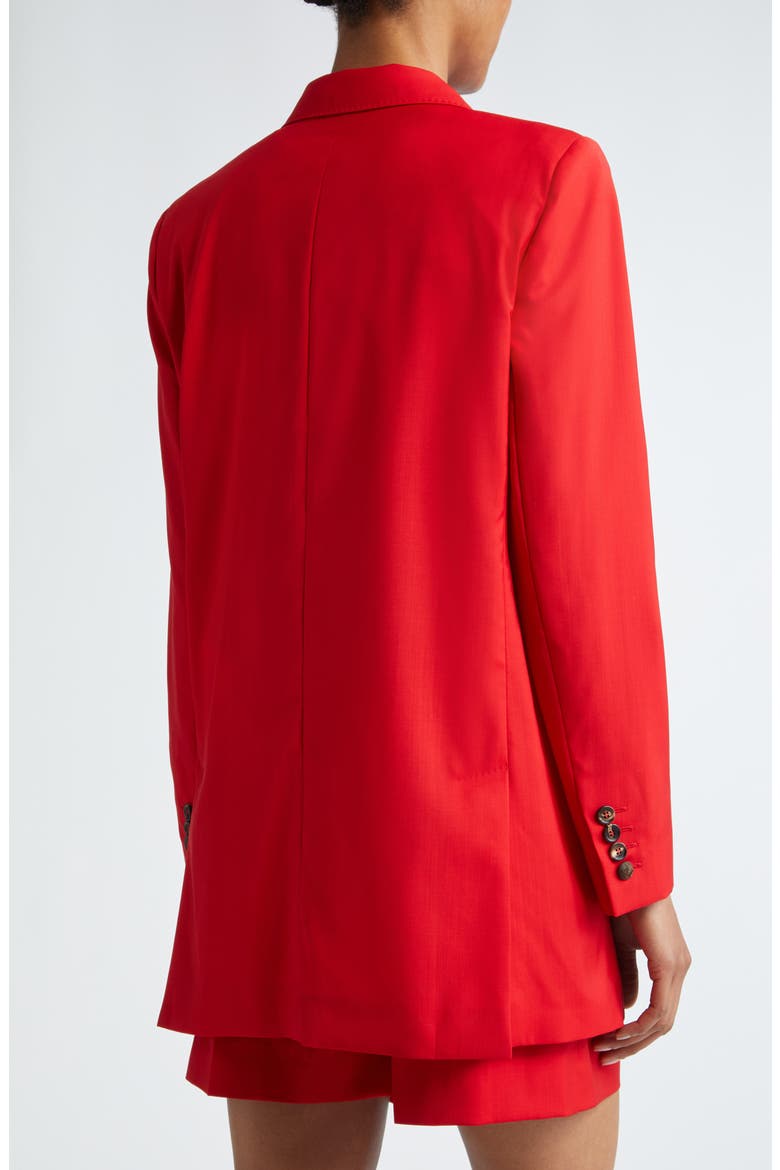 Nebbie Double Breasted Virgin Wool Blazer, Alternate, color, RED