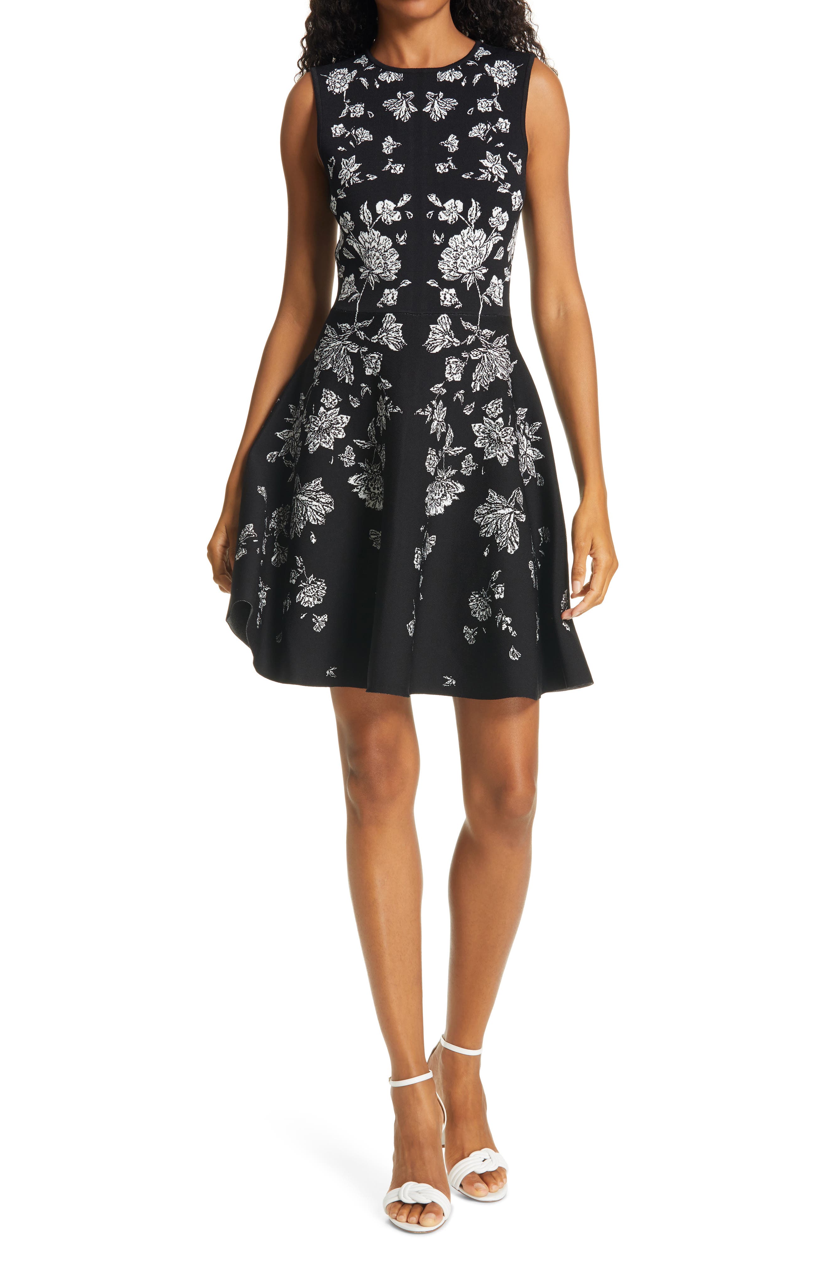 ted baker fit and flare dresses FLARE SHORT SLEEVE CREW NECK MINI DRESS
