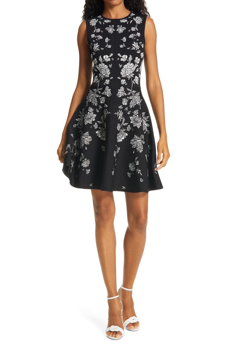 Ted Baker London Naomyy Floral Jacquard Fit & Flare Dress, Main, color, 