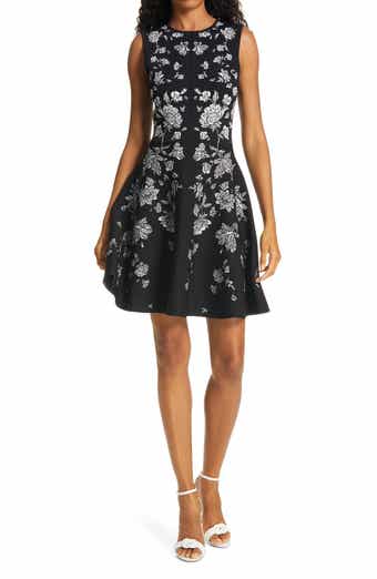 Naomyy Floral Jacquard Fit & Flare Dress