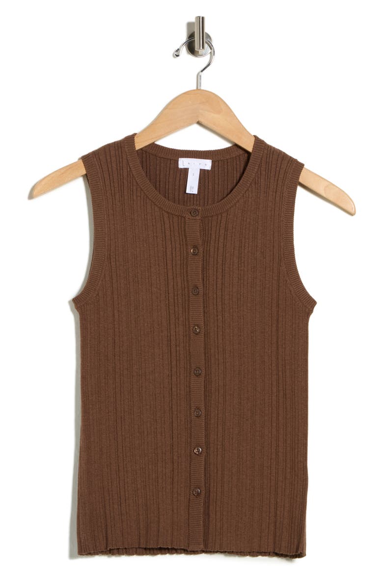 Variegated Rib Sweater Tank, Alternate, color, BROWN TERRA