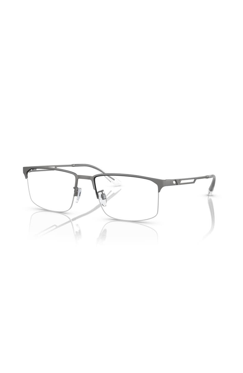Emporio Armani 55mm Rectangle optical glasses, Main, color, Grey