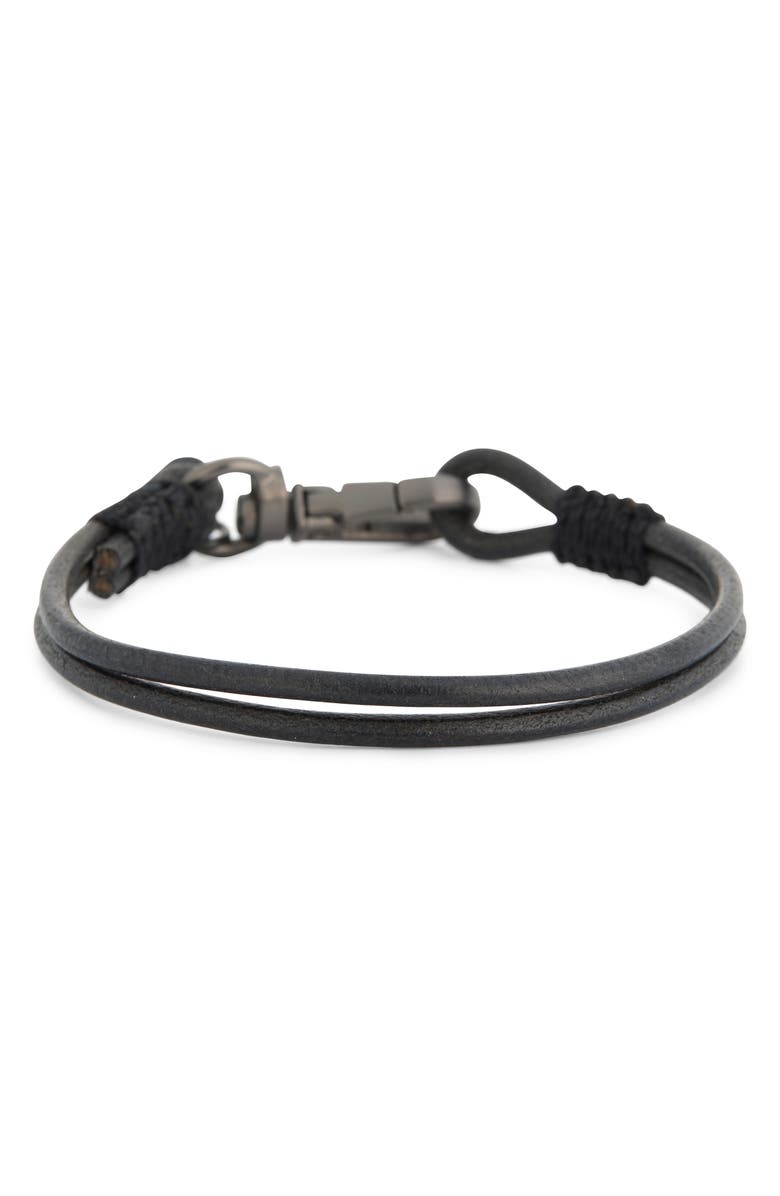 Caputo & Co. Men's Swivel Craftman Leather Bracelet, Alternate, color, Dark Grey