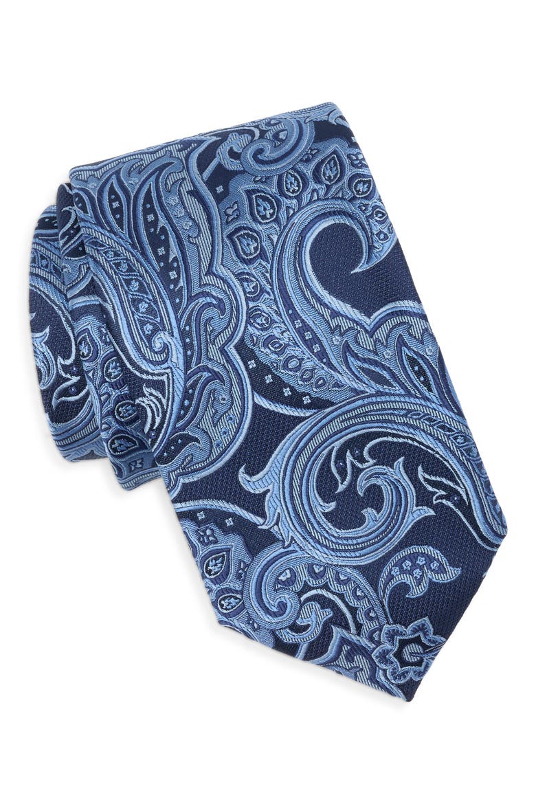 Georgetown Paisley Tie, Main, color, NAVY