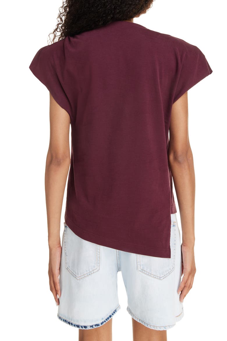 Sebani Gathered Shoulder Cotton T-Shirt, Alternate, color, PLUM