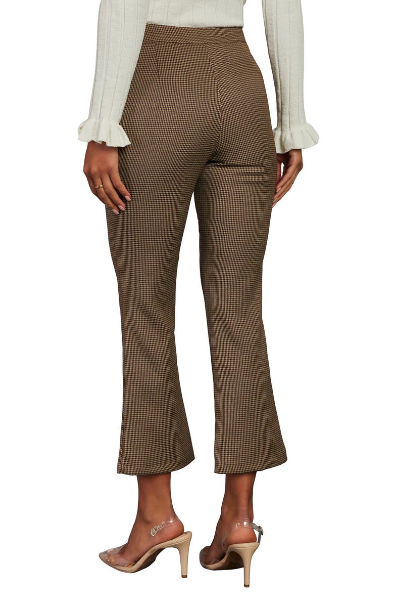 VICI Collection Noteworthy Houndstooth Check Ankle Flare Pants, Alternate, color, Taupe