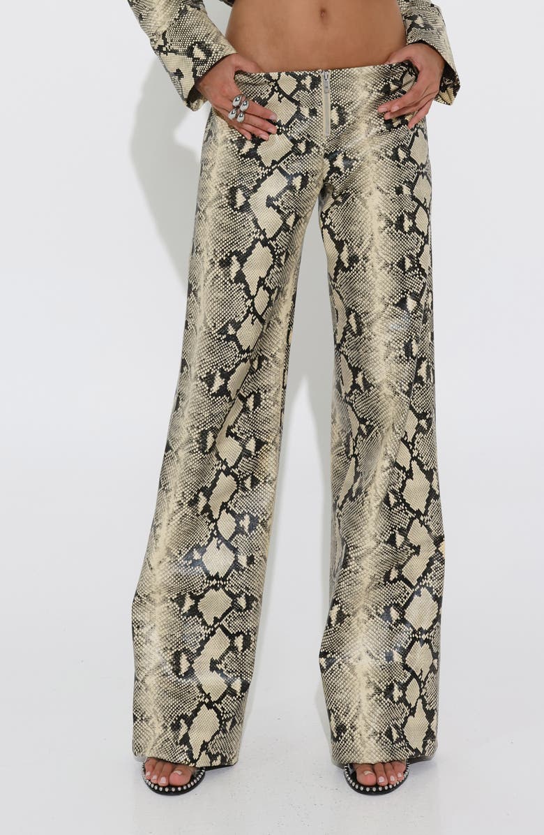 BY.DYLN Xaavier Snakeskin Print Faux Leather Pants, Main, color,