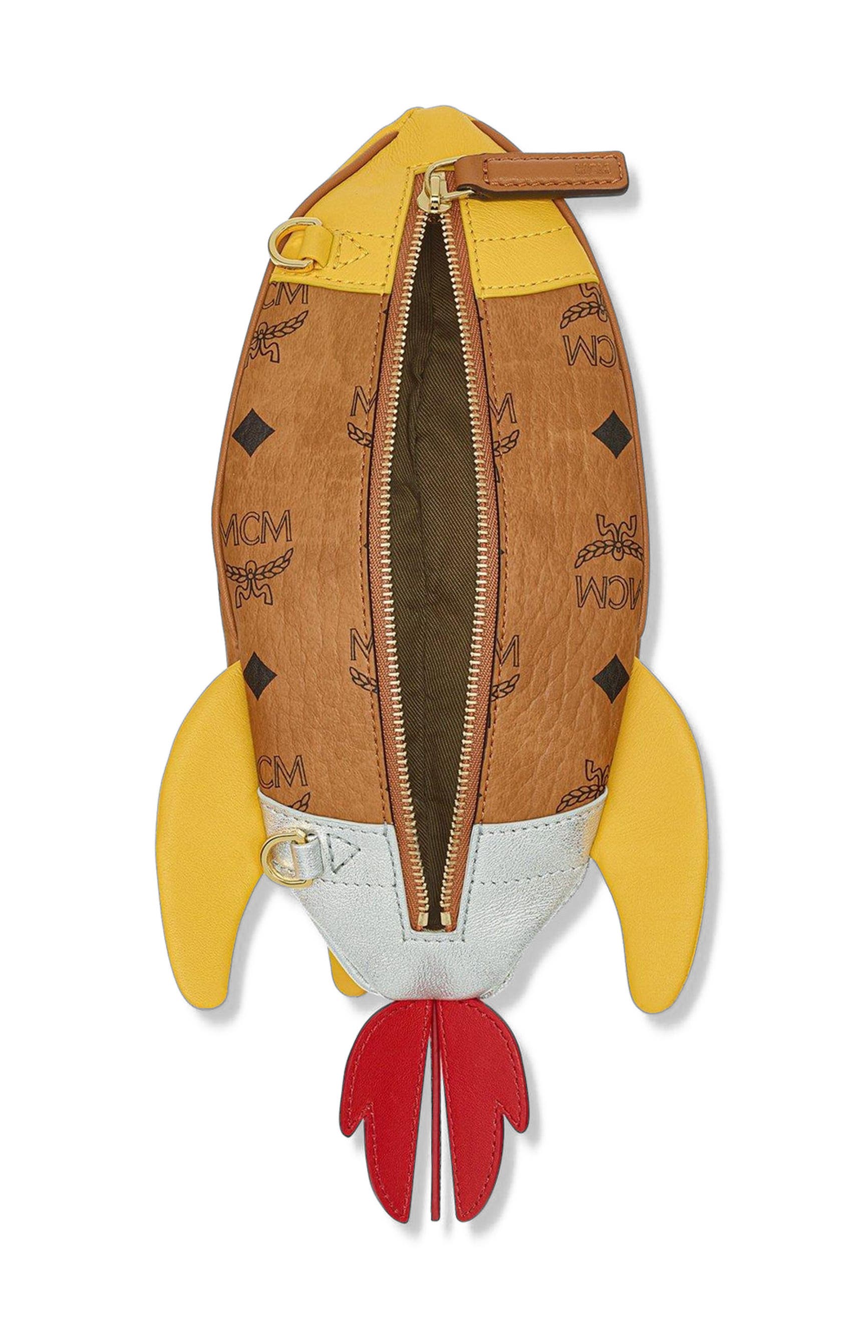 MCM Aren Rocket Crossbody in Visetos, Alternate, color, Brown