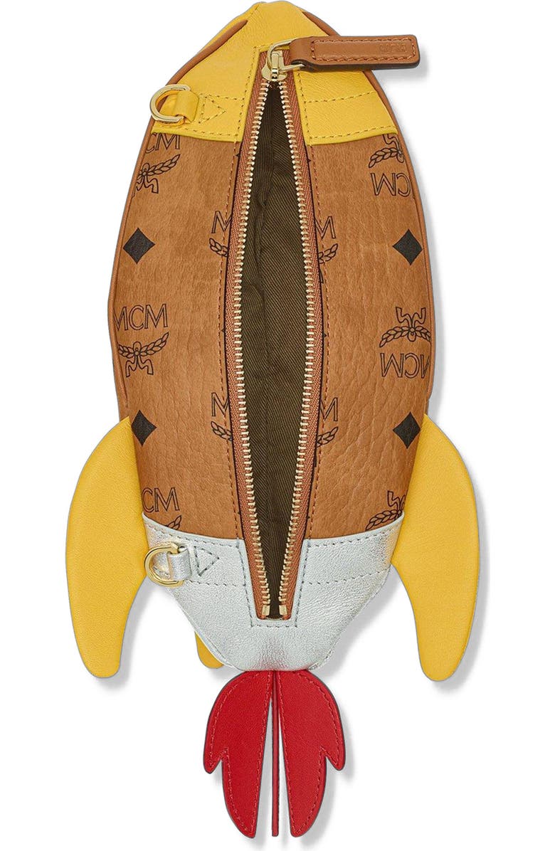 MCM Aren Rocket Crossbody in Visetos, Alternate, color, Brown