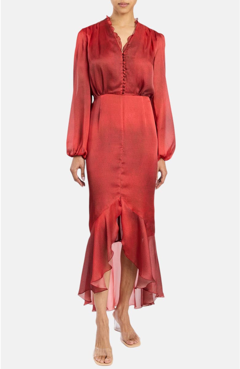 Santorelli Coco Midi Dress, Main, color, Scarlet