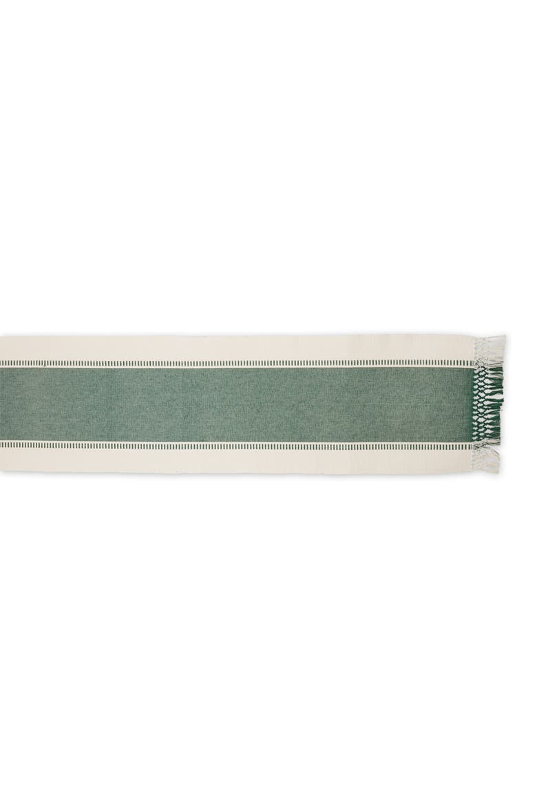 Dobby Stripe Ribbed Table Runner, Alternate, color, Dark Green