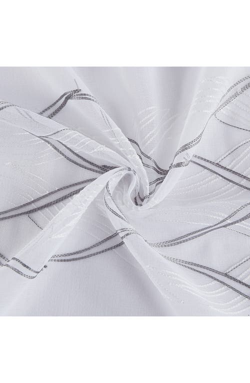 Dainty Home Set Of 2 Print Sheer Curtain Panels In Silver