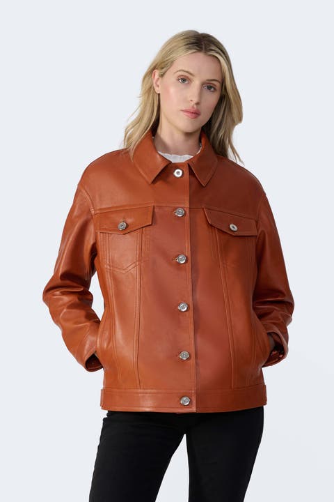 Bobbie Leather Shirt Jacket