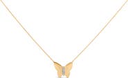 Haus of Brilliance Gold Vermeil Diamond Accent Butterfly Pendant Necklace