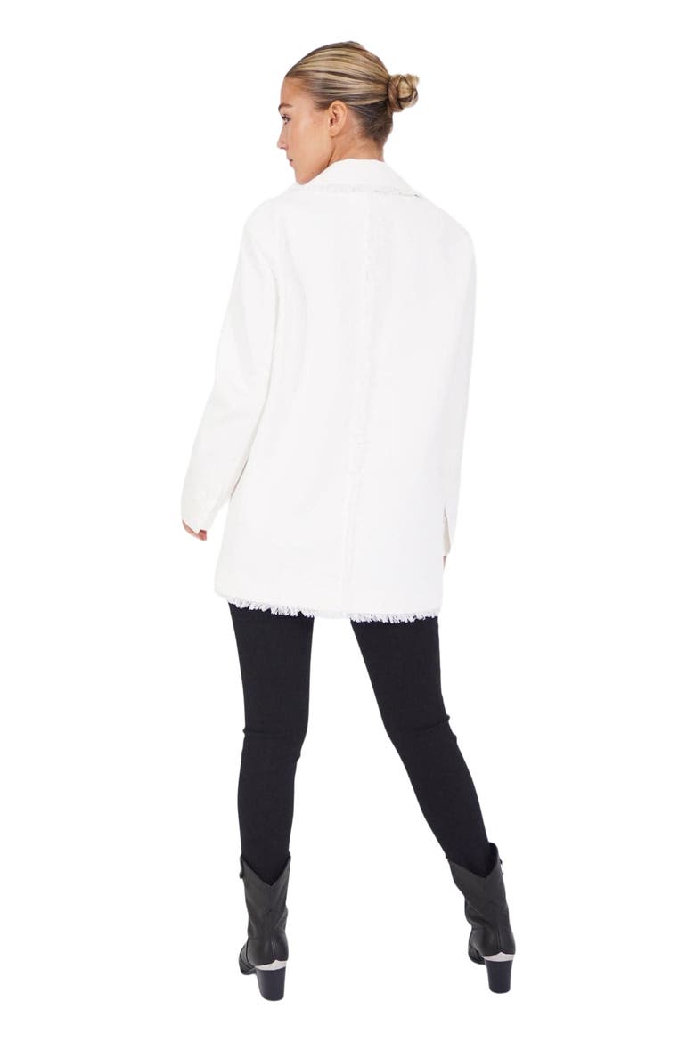 Young Blood Frayed Edge Blazer, Alternate, color, Cream