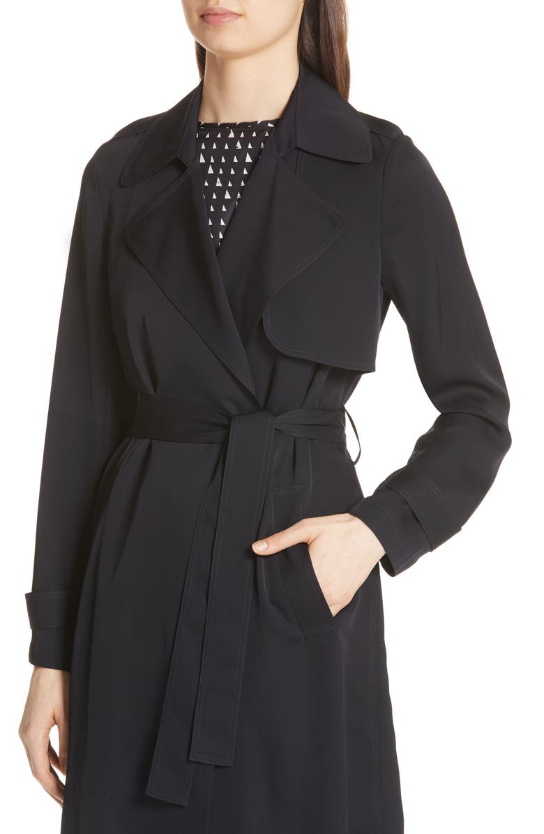 Theory Oaklane Modern Silk Trench Coat, Alternate, color, 