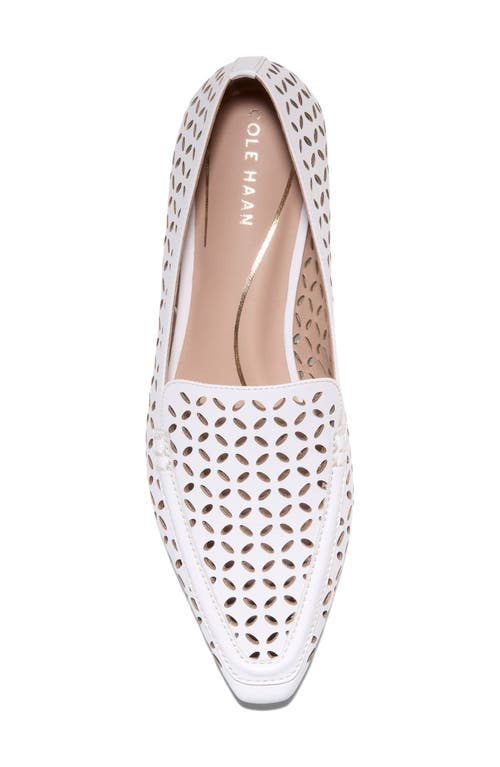 Cole Haan Chantal Loafer In White Perforated Leather