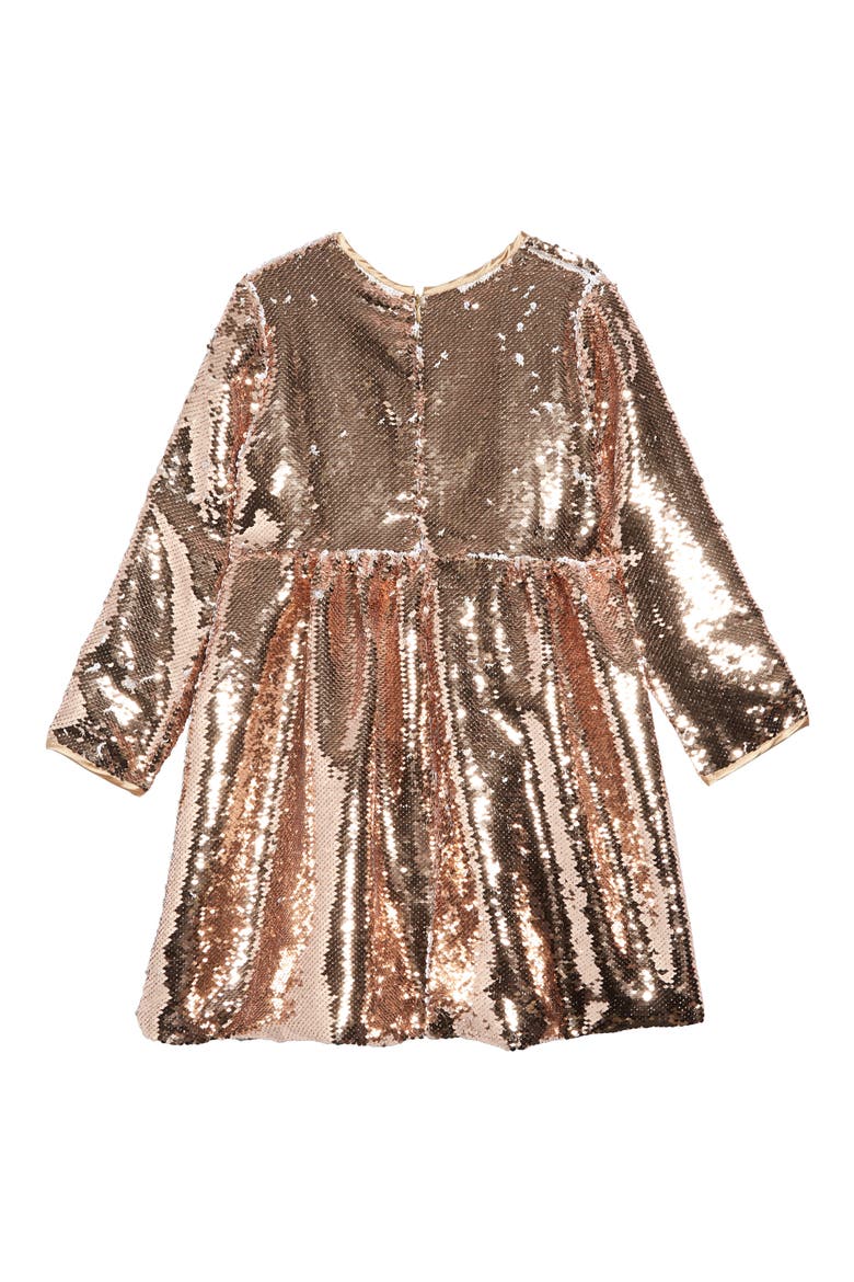Lola & the Boys Rose Gold Party Dress, Alternate, color, ROSE GOLD