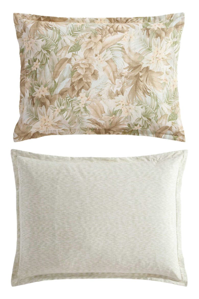Palm Paradise Cotton Slub Comforter & Sham Set, Alternate, color, LIGHT / MEDIUM GREEN